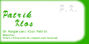 patrik klos business card